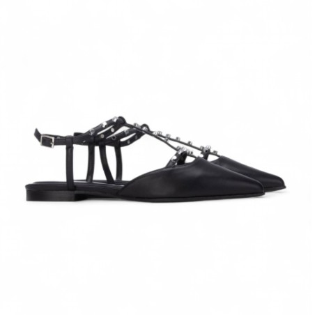 Refresh 175070 Sandali Sling Back Donna Flat Nero