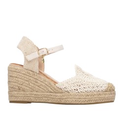 XTI 145417 Sandalo Donna Zeppa con Dettaglio a Intreccio Beige