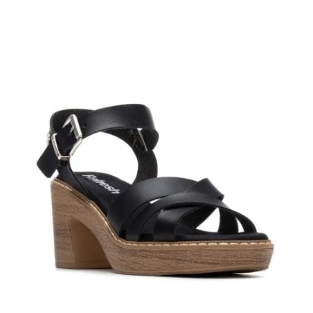 Refresh 175171 Sandali Donna con Tacco Medio e con Cinturino alla Caviglia Nero
