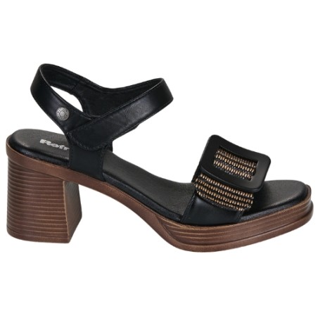 Refresh 175027 Sandali Donna con Tacco Medio e con Cinturino Nero