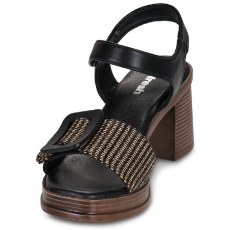 Refresh 175027 Sandali Donna con Tacco Medio e con Cinturino Nero