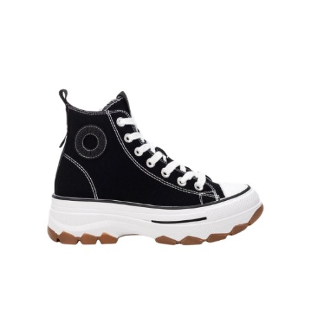 Refresh 172476 Sneakers Alte Donna Platform Stringate Black