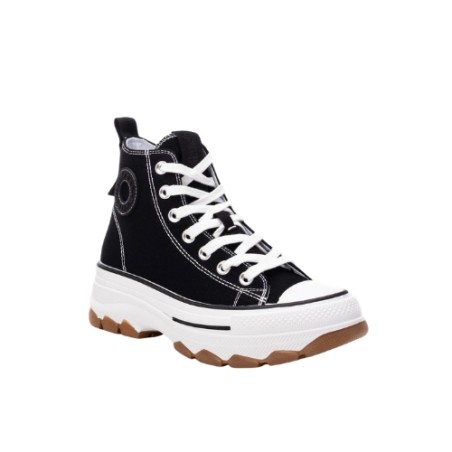 Refresh 172476 Sneakers Alte Donna Platform Stringate Black