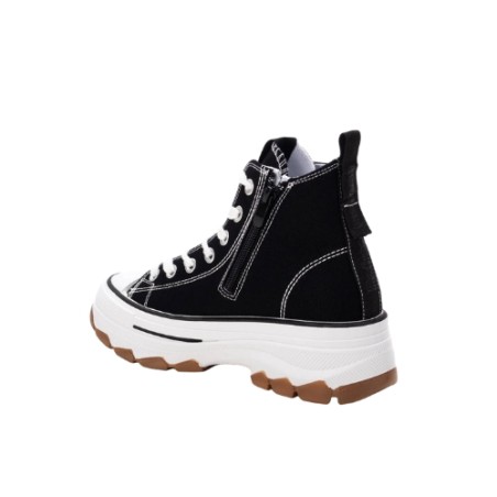 Refresh 172476 Sneakers Alte Donna Platform Stringate Black