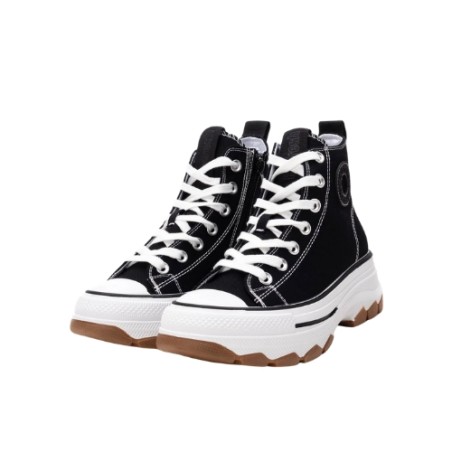 Refresh 172476 Sneakers Alte Donna Platform Stringate Black