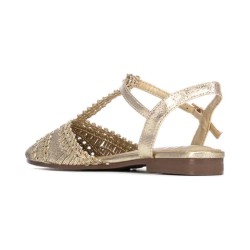 XTI 145136 Sabot Donna con Cinturino Alla Caviglia e Dettagli a Intreccio Oro 2