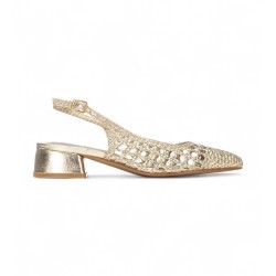 XTI 145430 Scarpe Flat Sling Back Donna Con Dettagli a Intreccio Oro