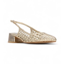XTI 145430 Scarpe Flat Sling Back Donna Con Dettagli a Intreccio Oro 2