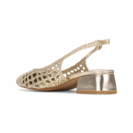 XTI 145430 Scarpe Flat Sling Back Donna Con Dettagli a Intreccio Oro