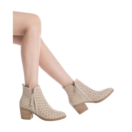 Refresh 172784 Stivaletti Donna Con Tacco Medio Beige