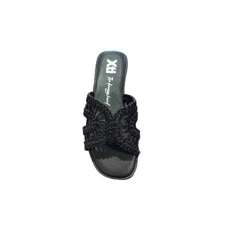XTI 145373 Sandalo Ciabatta Donna a Fascia con Intreccio Nero