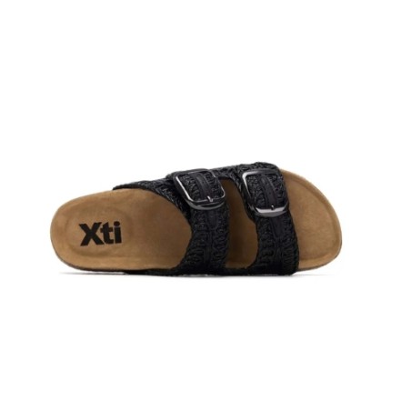 XTI 145072 Ciabatte Donna Doppia Fascia Regolabile Platform Nero