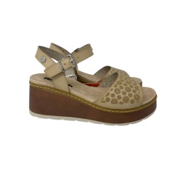 Refresh 175178 Sandali Donna con Zeppa Media e Cinturino  Beige