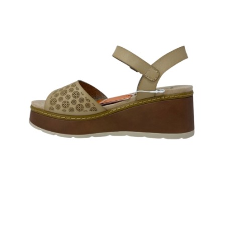Refresh 175178 Sandali Donna con Zeppa Media e Cinturino  Beige
