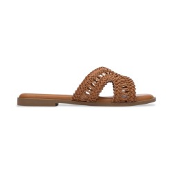 XTI 145373 Sandalo Ciabatta Donna a Fascia con Intreccio Camel