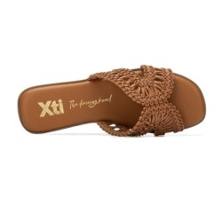 XTI 145373 Sandalo Ciabatta Donna a Fascia con Intreccio Camel 2