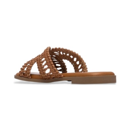 XTI 145373 Sandalo Ciabatta Donna a Fascia con Intreccio Camel