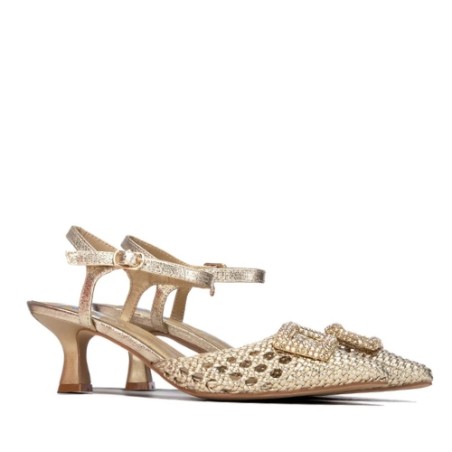 XTI 145431 Decollete Donna Tacco Basso con Accessorio Oro