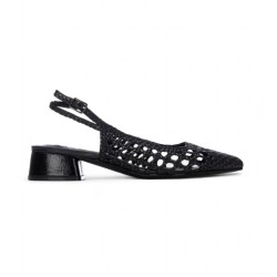 XTI 145430 Scarpe Flat Sling Back Donna Con Dettagli a Intreccio Nero