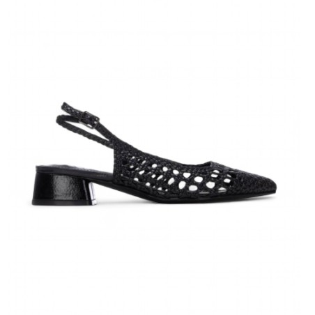 XTI 145430 Scarpe Flat Sling Back Donna Con Dettagli a Intreccio Nero
