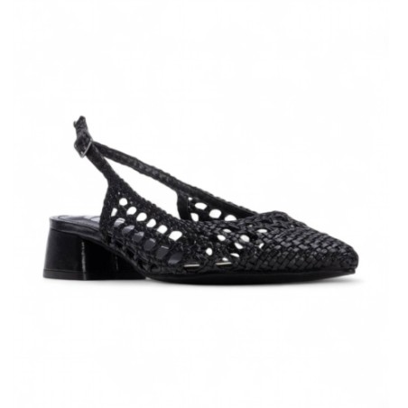 XTI 145430 Scarpe Flat Sling Back Donna Con Dettagli a Intreccio Nero