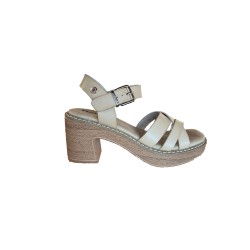 Refresh 175171 Sandali Donna con Tacco Medio e con Cinturino alla Caviglia Beige