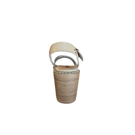 Refresh 175171 Sandali Donna con Tacco Medio e con Cinturino alla Caviglia Beige