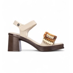 Refresh 175027 Sandali Donna con Tacco Medio e con Cinturino Beige