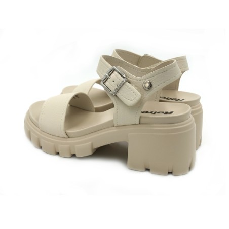 Refresh 175283 Scarpe Donna Sandali con Tacco Basso Beige