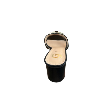 Gold & Gold GY456 Sandalo Donna Tacco Basso con Accessorio Nero