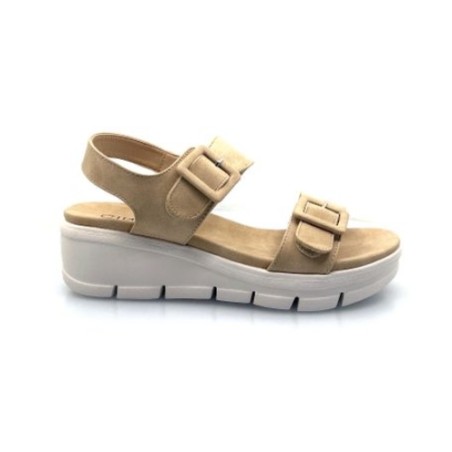 Cinzia Soft MCS112 Sandalo Donna con Zeppa e Fasce Regolabili Albicocca