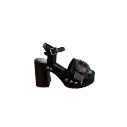 Cinzia Soft CB924487 002  Sandalo Donna con Tacco Alto e Gioiello Nero/C.Di Fucile