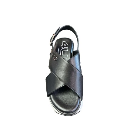 Paciotti 4US BN199 Sandalo Donna Platform con Fascia a Incrocio Nero