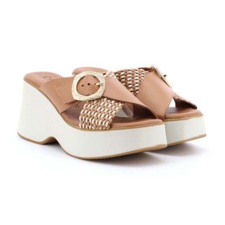 Cinzia Soft TS31436 001 Sandalo Ciabatta Donna Con Fascia Incrocio Regolabile Cuoio