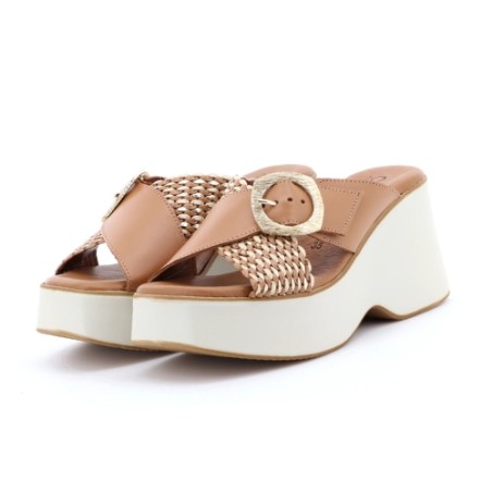 Cinzia Soft TS31436 001 Sandalo Ciabatta Donna Con Fascia Incrocio Regolabile Cuoio