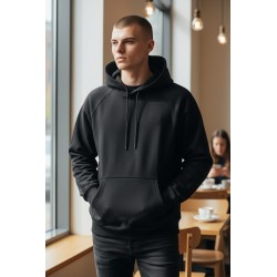 4US Pacciotti 0070 Felpa Uomo con Cappuccio Embossed Nero 2
