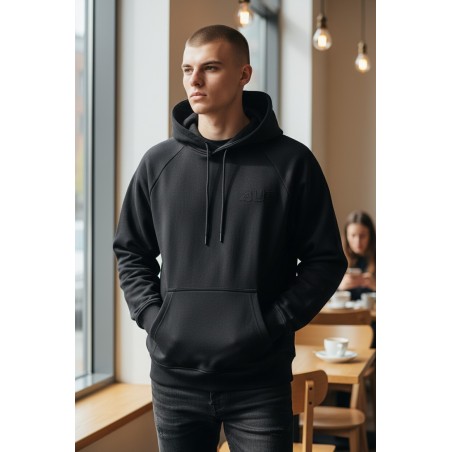 4US Pacciotti 0070 Felpa Uomo con Cappuccio Embossed Nero
