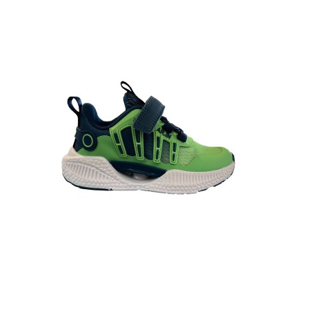 AR.IN 1606 Scarpe Bambino Sneaker Lacci Elastici e Strappi Verde Blu