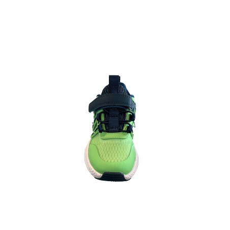 AR.IN 1606 Scarpe Bambino Sneaker Lacci Elastici e Strappi Verde Blu