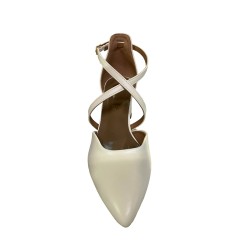 Cri Chic 3626 1 Decolletè Scarpe Donna con Cinturino Incrociato alla Caviglia Tacco Medio Burro 2