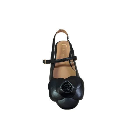 Cri Chic 3614 3 Sling Back Ballerina Donna con Tacco Basso Nero 