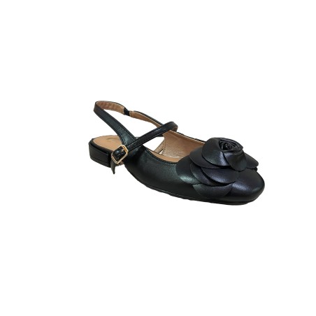 Cri Chic 3614 3 Sling Back Ballerina Donna con Tacco Basso Nero 