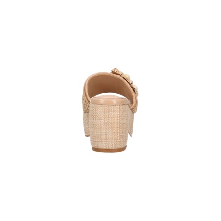 Gold & Gold GK216 Sandalo Ciabattone Platform Donna con Charme sulla Fascia Nude