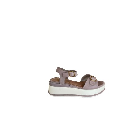 Cri Chic 3643 1 Scarpe Sandalo Donna con Cinturino Zeppa Media Tortora