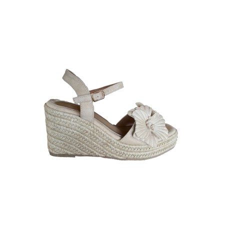 Cri Chic 3644 2 Scarpe Sandalo Zeppa Donna con Cinturino alla Caviglia Beige