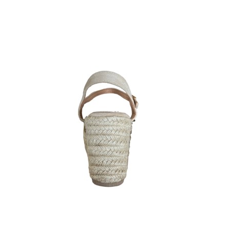 Cri Chic 3644 2 Scarpe Sandalo Zeppa Donna con Cinturino alla Caviglia Beige