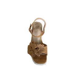 Cri Chic 3644 2 Scarpe Sandalo Zeppa Donna con Cinturino alla Caviglia Cuoio 2