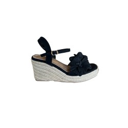 Cri Chic 3644 2 Scarpe Sandalo Zeppa Donna con Cinturino alla Caviglia Nero