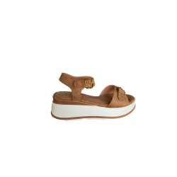 Cri Chic 3643 1 Scarpe Sandalo Donna con Cinturino Zeppa Media Cuoio