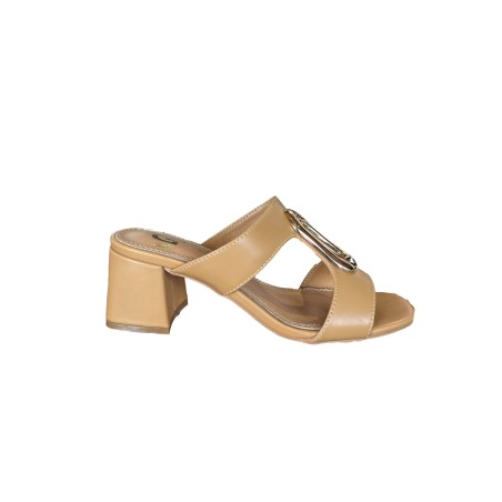Gold & Gold FG10 Sandalo Donna Tacco Basso con Accessorio Camel